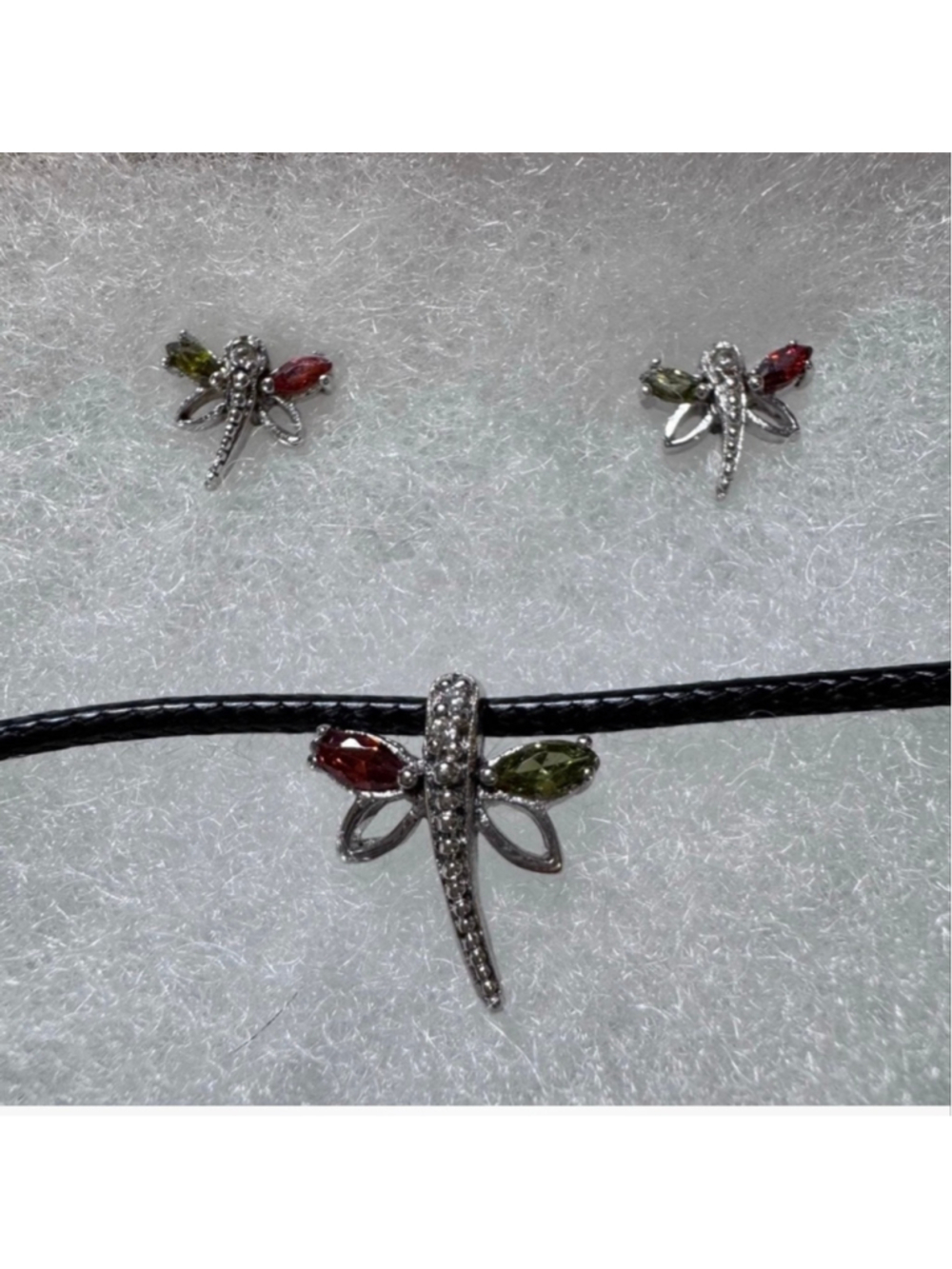 Dragonfly Silver Earrings & Necklace Set, in Sterling Silver